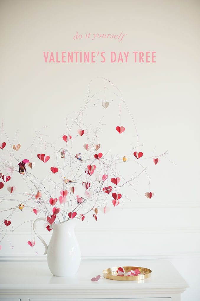 DIY Valentine's Day branch tree