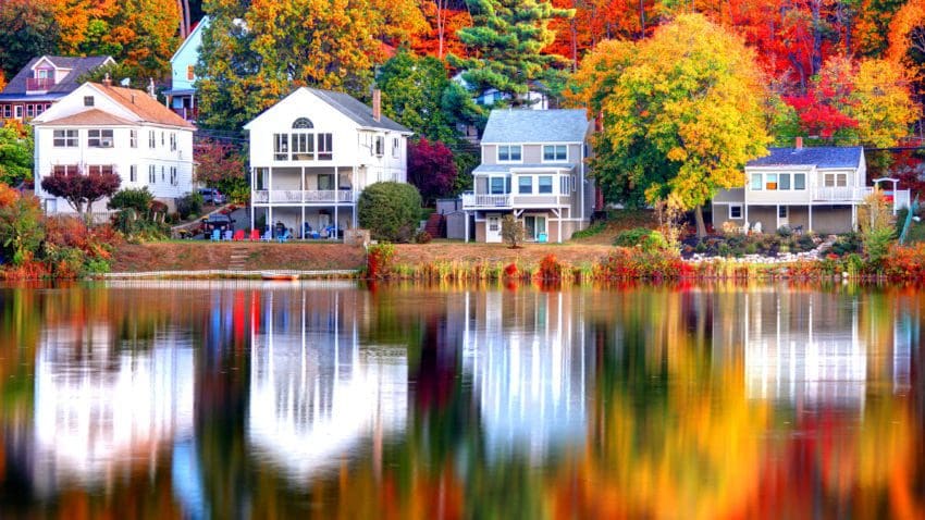 Boston's Brighton neighborhood during a past foliage season.