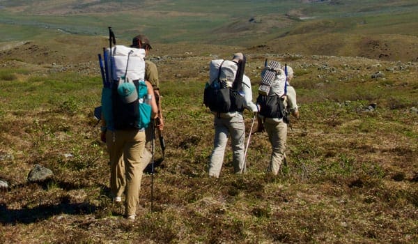 The research team treks through the Alaskan wilderness, seeking an answer to the mysteries of how climate change is affecting the environment. (Ben Weissenbach)