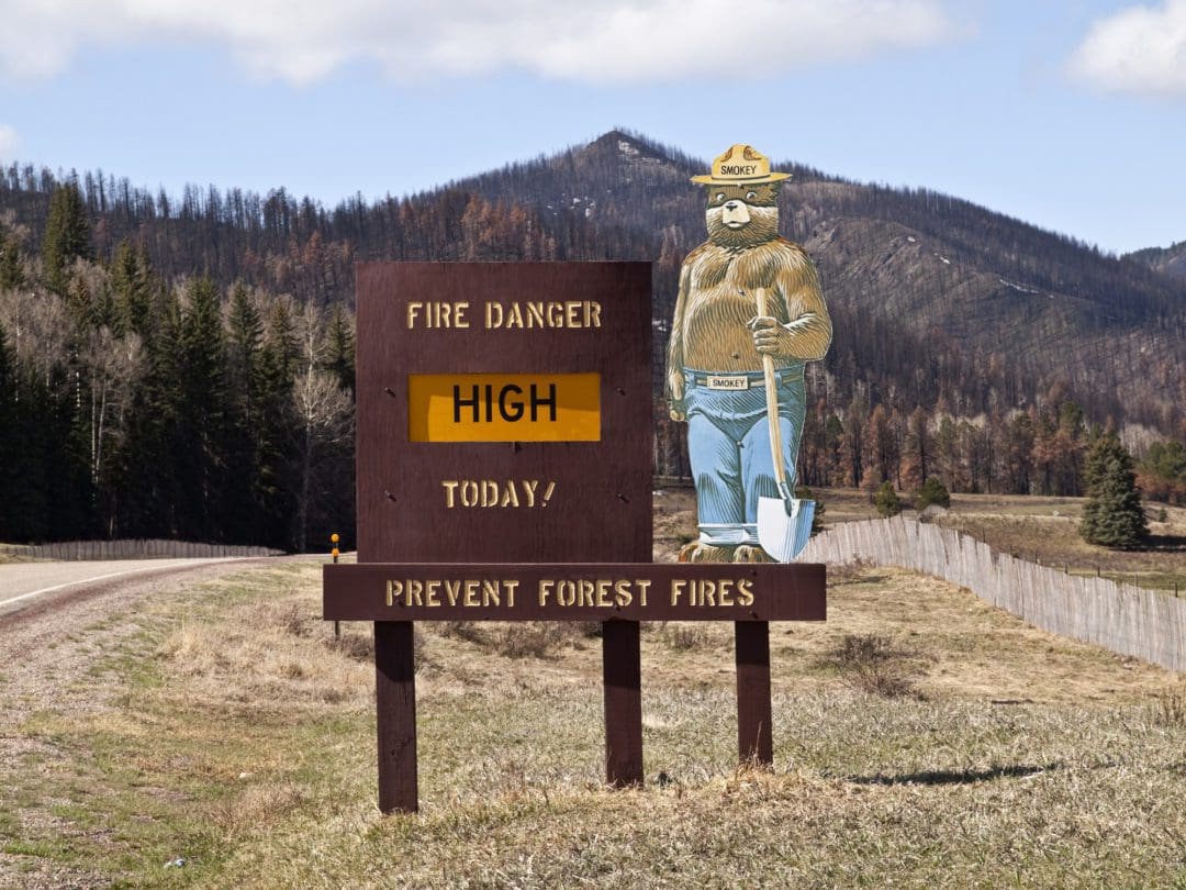 smokey bear fire danger sign