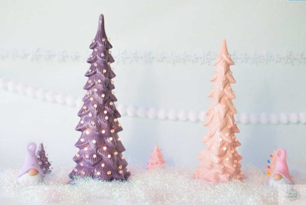 pink ceramic trees valentines day
