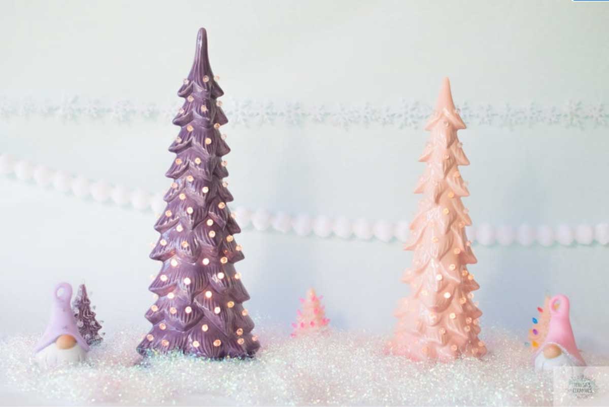 pink ceramic trees valentines day