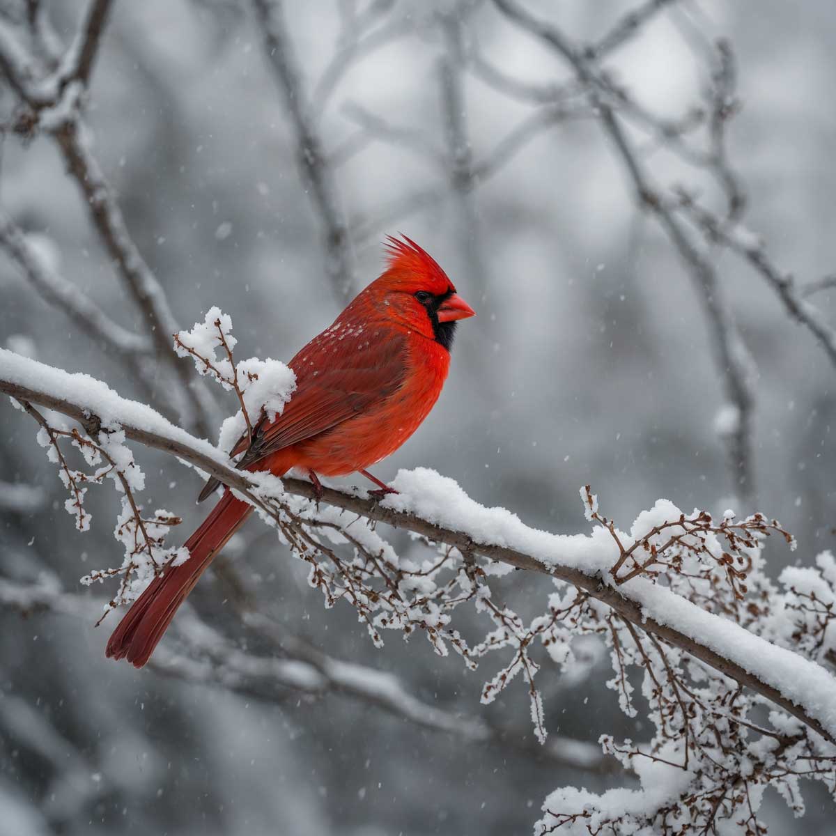 cardinal in winter